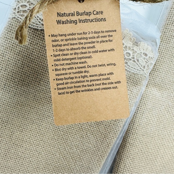 Ling’s Moment Lace Burlap Table Runner 72 x 12 inches - Picture 6 of 9